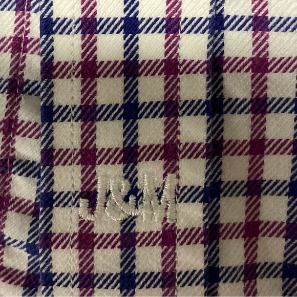 Johnston & Murphy Red and Blue Check Button Up Shirt - Picture 5 of 13